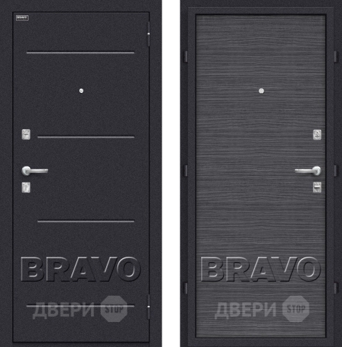 Входная металлическая Дверь Bravo Оптим Кобра Black Wood в Котельниках