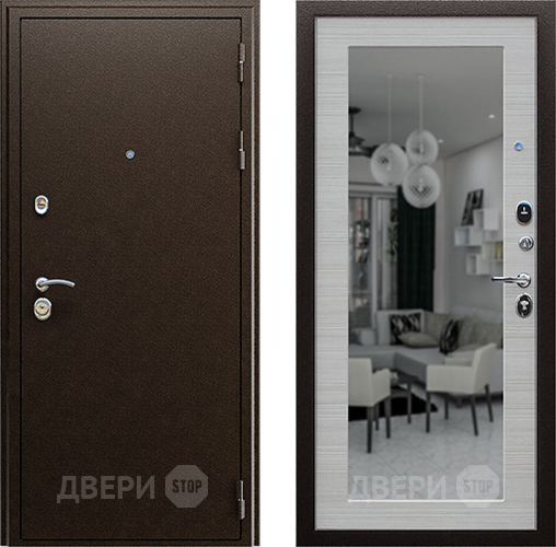 Входная металлическая Дверь АСД Спартак с зеркалом Акация светлая в Котельниках