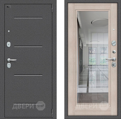 Входная металлическая Дверь Bravo Porta S-2 104/П61 с зеркалом Капучино в Котельниках