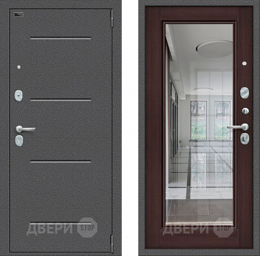 Входная металлическая Дверь Bravo Porta S-2 104/П61 с зеркалом венге в Котельниках