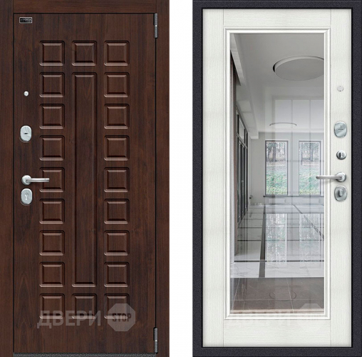 Входная металлическая Дверь Bravo Porta S-3 51/П61 с зеркалом Бьянко в Котельниках