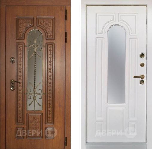 Дверь Заводская Лацио Термо Орех золотой/ Вайт (с терморазрывом) в Котельниках