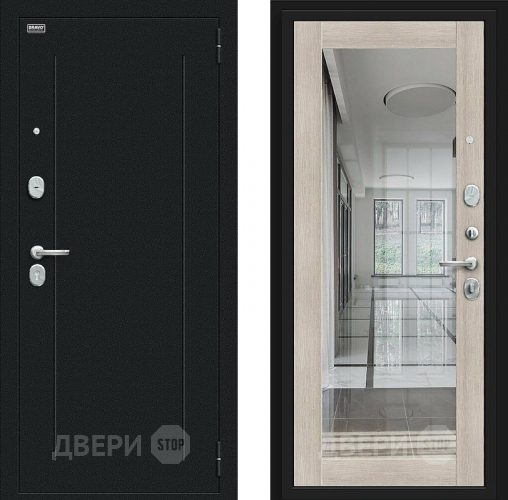 Входная металлическая Дверь Bravo Флэш Букле черное/Cappuccino Veralinga в Котельниках