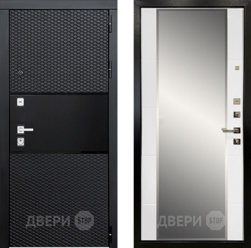 Входная металлическая Дверь Ратибор Прима 3К с зеркалом Белый матовый в Котельниках