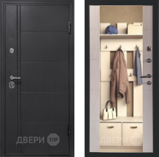 Входная металлическая Дверь Форпост Эверест Зеркало Беленый дуб в Котельниках