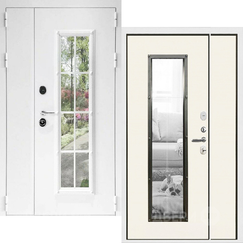 Входная металлическая Дверь Дверной Континент Тичино Двустворчатая Белая в Котельниках