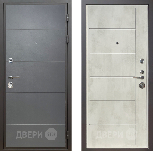 Входная металлическая Дверь Шелтер (SHELTER) Комфорт Лофт графит 11 Бетон крем в Котельниках