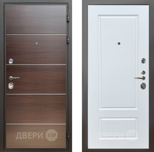 Входная металлическая Дверь Шелтер (SHELTER) Комфорт Венге структурный горизонт 4 Белый матовый в Котельниках