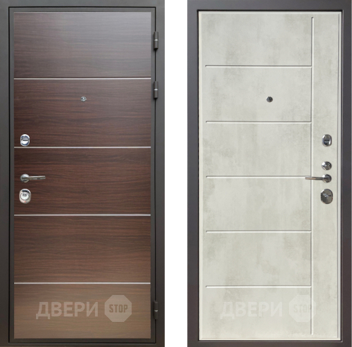 Входная металлическая Дверь Шелтер (SHELTER) Комфорт Венге структурный горизонт 11 Бетон крем в Котельниках