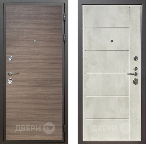 Входная металлическая Дверь Шелтер (SHELTER) Комфорт Дуб тоскано поперечный 11 Бетон крем в Котельниках