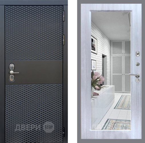 Входная металлическая Дверь Стоп БЛЭК CISA Зеркало Сандал белый в Котельниках