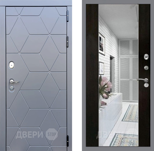 Входная металлическая Дверь Стоп КОСМО Зеркало СБ-16 Венге в Котельниках