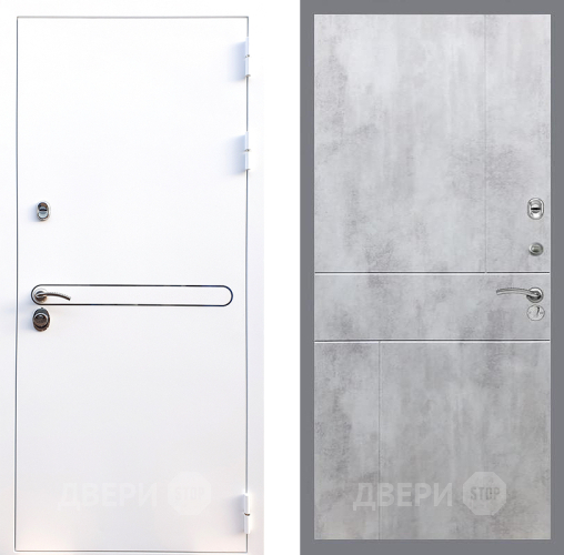 Входная металлическая Дверь Стоп Лайн Вайт ФЛ-290 Бетон светлый в Котельниках