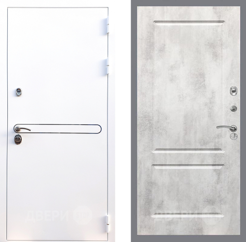 Входная металлическая Дверь Стоп Лайн Вайт ФЛ-117 Бетон светлый в Котельниках