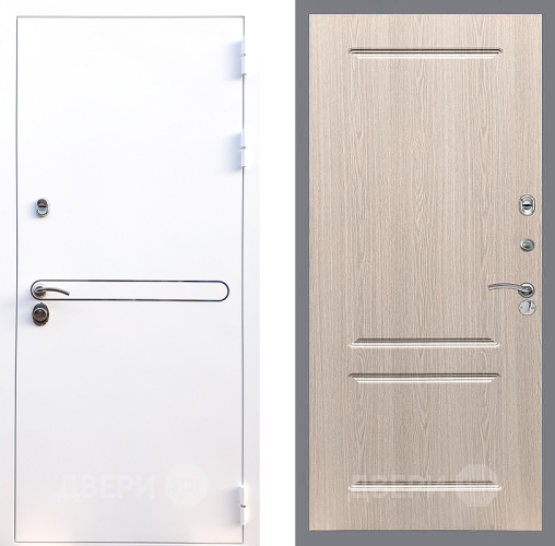 Входная металлическая Дверь Стоп Лайн Вайт ФЛ-117 Беленый дуб в Котельниках