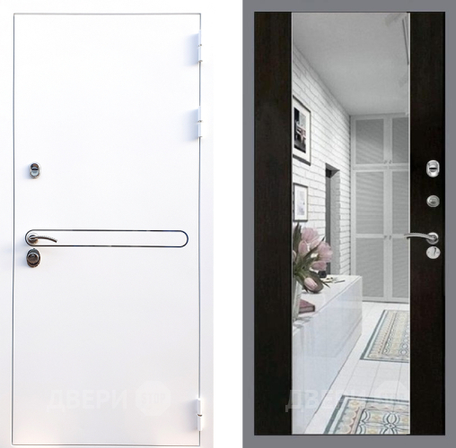 Входная металлическая Дверь Стоп Лайн Вайт Зеркало СБ-16 Венге в Котельниках