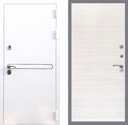 Входная металлическая Дверь Стоп Лайн Вайт Гладкая Акация светлая в Котельниках