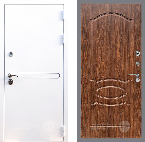 Входная металлическая Дверь Стоп Лайн Вайт ФЛ-128 орех тисненый в Котельниках