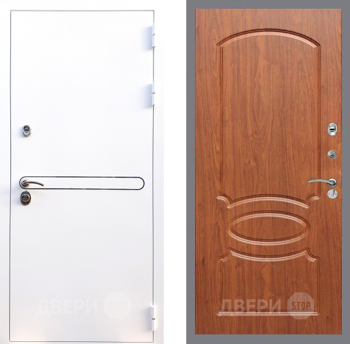 Входная металлическая Дверь Стоп Лайн Вайт ФЛ-128 Береза мореная в Котельниках