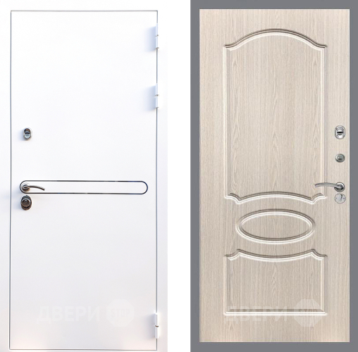 Входная металлическая Дверь Стоп Лайн Вайт ФЛ-128 Беленый дуб в Котельниках