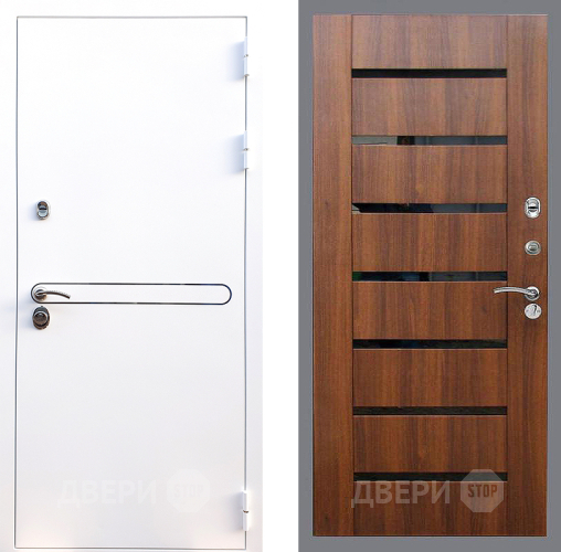 Входная металлическая Дверь Стоп Лайн Вайт СБ-14 Орех бренди в Котельниках
