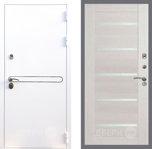 Входная металлическая Дверь Стоп Лайн Вайт СБ-14 Лиственница беж в Котельниках