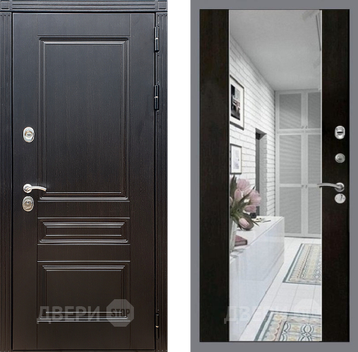 Входная металлическая Дверь Стоп МЕГАПОЛИС Зеркало СБ-16 Венге в Котельниках