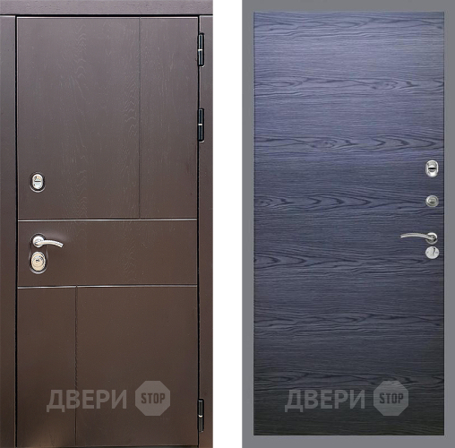 Входная металлическая Дверь Стоп УРБАН Гладкая Дуб тангенальный черный в Котельниках