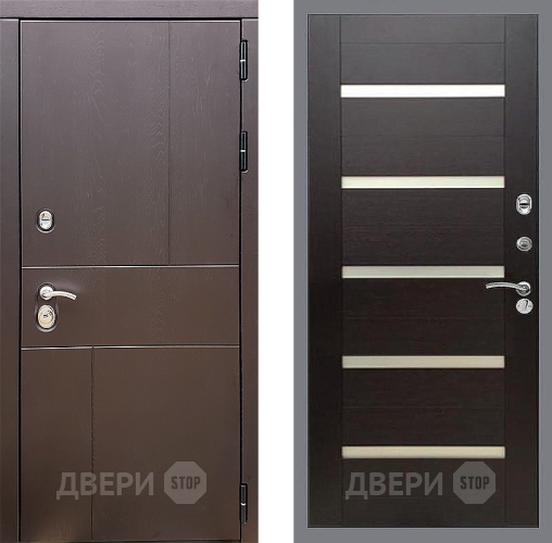 Входная металлическая Дверь Стоп УРБАН СБ-14 венге поперечный в Котельниках