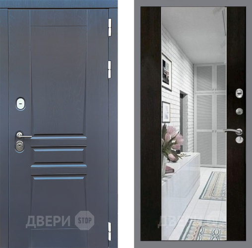 Входная металлическая Дверь Стоп ПЛАТИНУМ Зеркало СБ-16 Венге в Котельниках