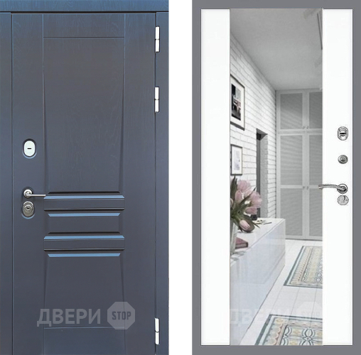 Входная металлическая Дверь Стоп ПЛАТИНУМ Зеркало СБ-16 Силк Сноу в Котельниках