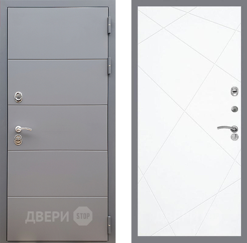 Входная металлическая Дверь Стоп АРТ ГРАФИТ ФЛ-291 Силк Сноу в Котельниках