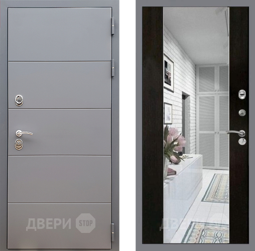 Входная металлическая Дверь Стоп АРТ ГРАФИТ Зеркало СБ-16 Венге в Котельниках