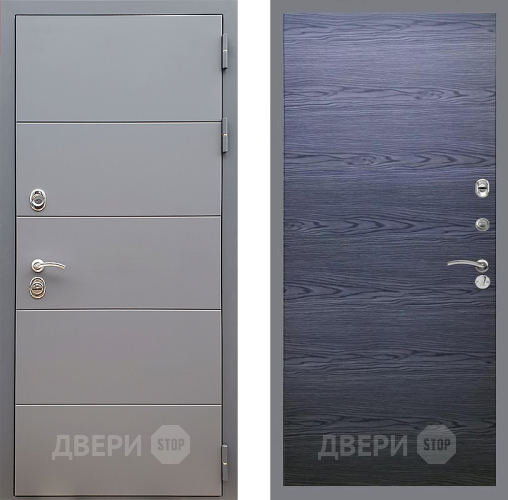 Входная металлическая Дверь Стоп АРТ ГРАФИТ Гладкая Дуб тангенальный черный в Котельниках