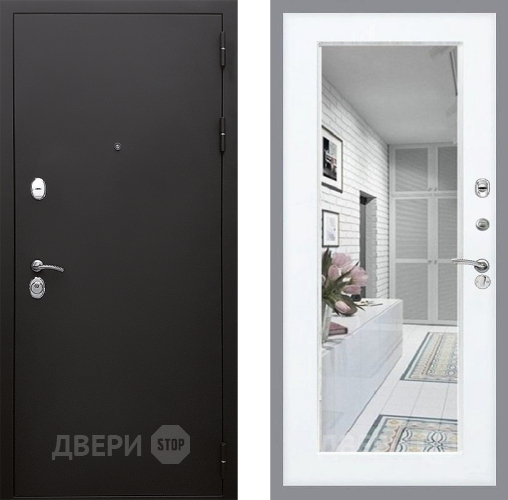 Дверь Стоп КЛАССИК Шагрень Зеркало Силк Сноу в Котельниках