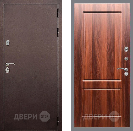 Входная металлическая Дверь Стоп КЛАССИК Медь ФЛ-117 Итальянский орех в Котельниках