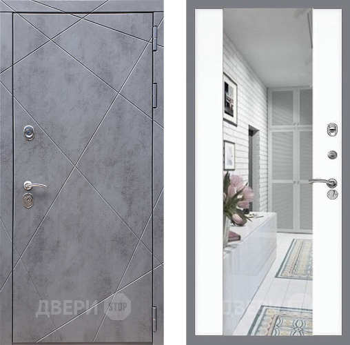 Входная металлическая Дверь Стоп Лучи Зеркало СБ-16 Силк Сноу в Котельниках