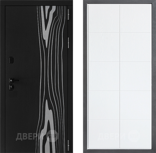 Входная металлическая Дверь Дверной континент ДК-12 ФЛ-Кватро Белое дерево в Котельниках