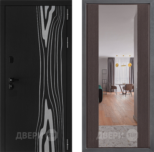 Входная металлическая Дверь Дверной континент ДК-12 ФЛЗ-1 Зеркало Венге в Котельниках