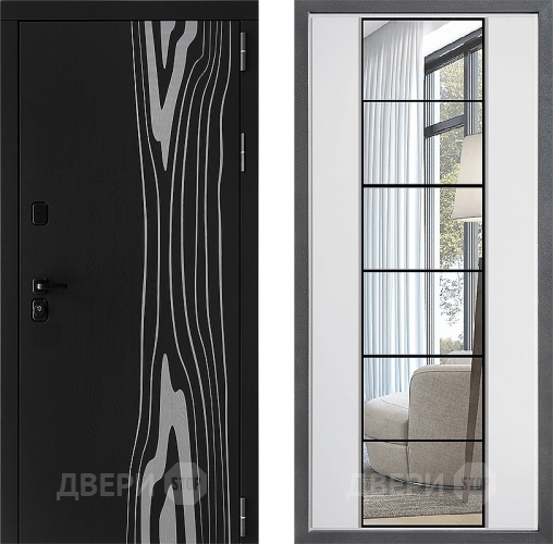 Входная металлическая Дверь Дверной континент ДК-12 ФЛЗ-2 Зеркало Белый софт в Котельниках