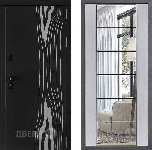 Дверь Дверной континент ДК-12 ФЛЗ-2 Зеркало Бетон светлый в Котельниках