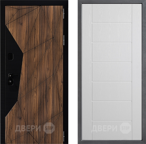 Входная металлическая Дверь Дверной континент ДК-11 ФЛ-Лайн Белое дерево в Котельниках