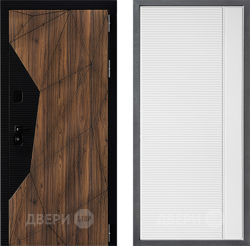 Входная металлическая Дверь Дверной континент ДК-11 ФЛ-757 Белое Стекло Софт милк в Котельниках