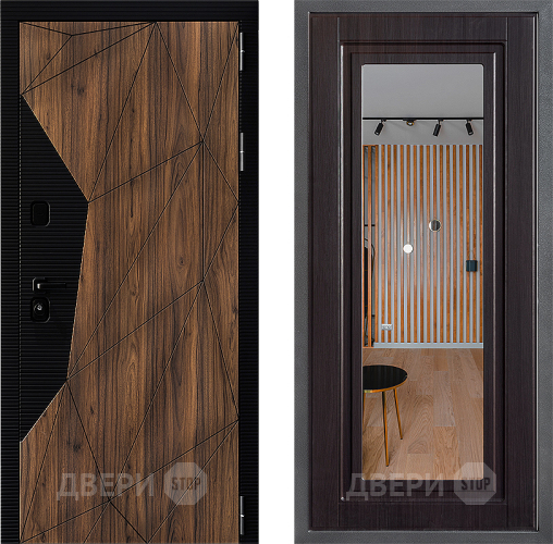 Входная металлическая Дверь Дверной континент ДК-11 ФЛЗ Зеркало Венге в Котельниках