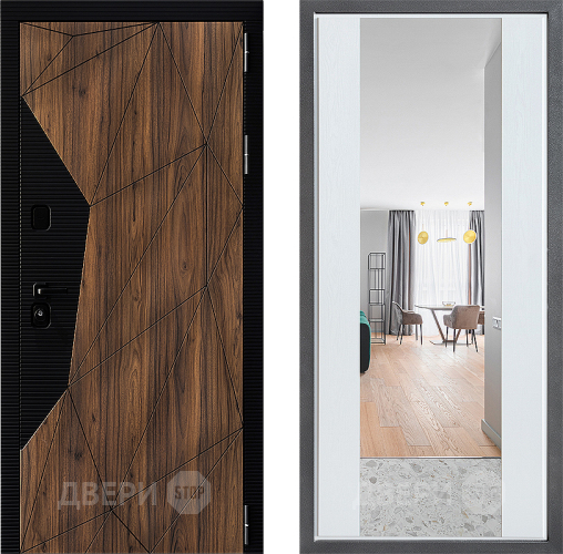 Дверь Дверной континент ДК-11 ФЛЗ-1 Зеркало Белое дерево в Котельниках