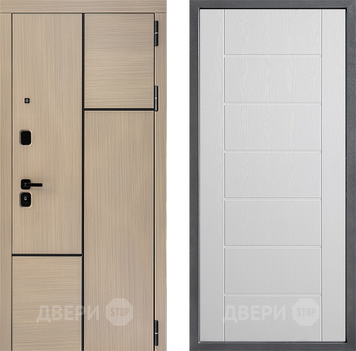 Входная металлическая Дверь Дверной континент ДК-14 ФЛ-Лайн Белое дерево в Котельниках