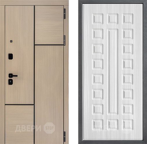 Входная металлическая Дверь Дверной континент ДК-14 ФЛ-183 Сандал белый в Котельниках