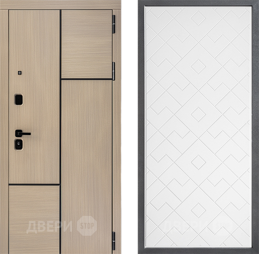 Входная металлическая Дверь Дверной континент ДК-14 ФЛ-Тиффани Белый софт в Котельниках