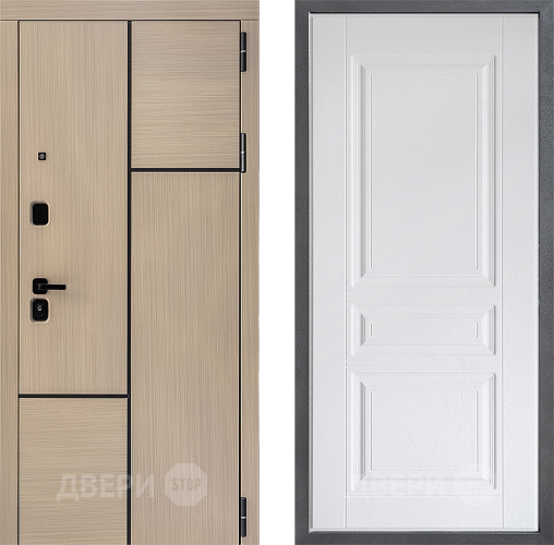 Входная металлическая Дверь Дверной континент ДК-14 ФЛ-243 Альберо Браш серебро в Котельниках