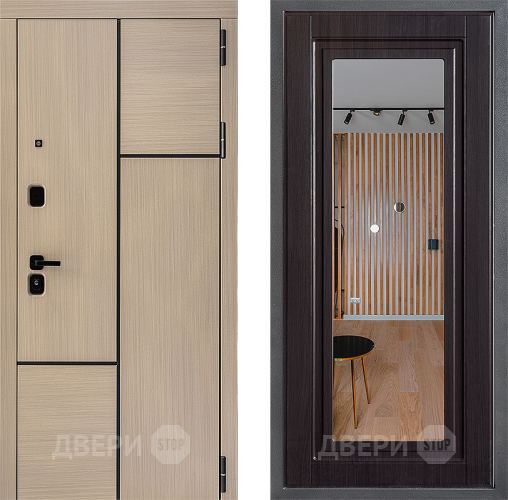 Входная металлическая Дверь Дверной континент ДК-14 ФЛЗ Зеркало Венге в Котельниках